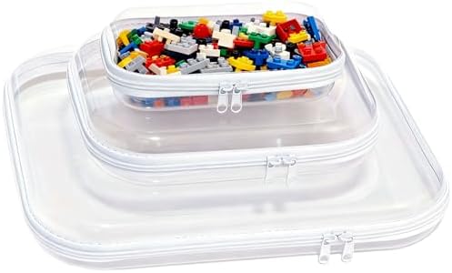 3PCS Clear Hard Plastic Zipper Case, Double Zippers Hard Pouch, Portable Travel by Unknown