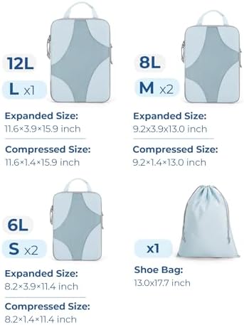 Bagsmart Compression Packing Cubes, Travel Bag Cruise Ship Essentials - Image 2