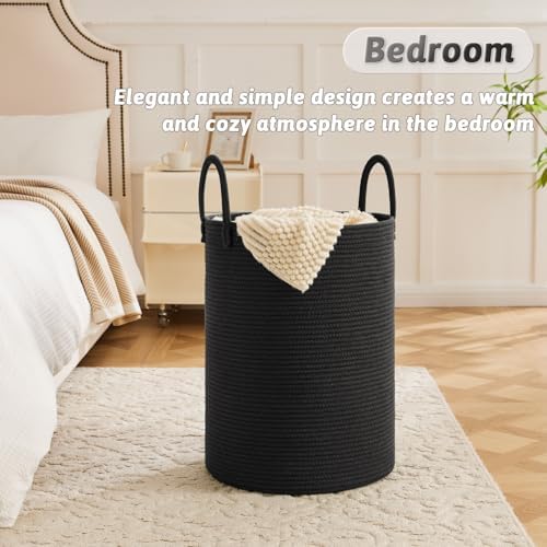 Artfeel Laundry Basket, Woven Cotton Rope Laundry Hamper, 80L - Image 3