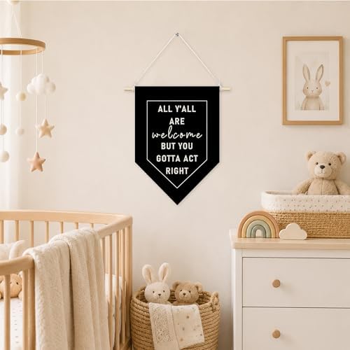 KYTWSFWS Funny Welcome Wall Art Pennant Flag, Classroom Wall Decor, All Y'all - Image 3