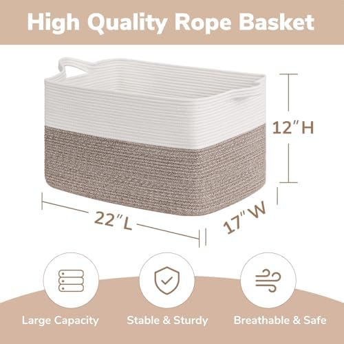 Goodpick 75L Extra Large Woven Blanket Basket - Image 3