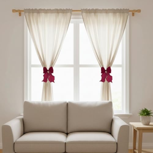 2 Pack French Lace Bow Curtain Tiebacks - Image 7