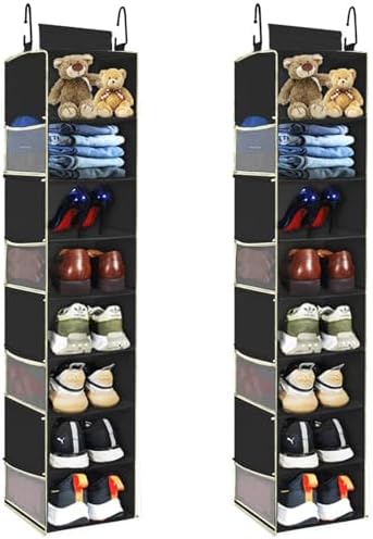 2 Pack Large-Sized Hanging Shoe Organizer 8-Shelf, Hanging Closet Organizer by ROOMTALK