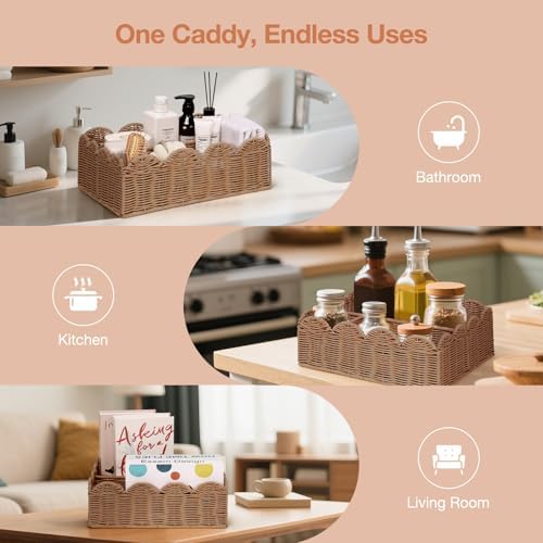 Wicker Diaper Caddy Organizer, Nursery Storage Basket - Image 6