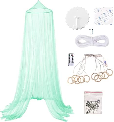 Bed Canopy Mosquito Net with 250pcs Warm White Curtain Lights, Bed Canopy - Image 3