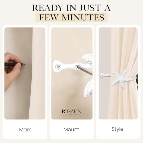 RTZEN Metal Curtain Tiebacks, Drapery Holders - Image 7