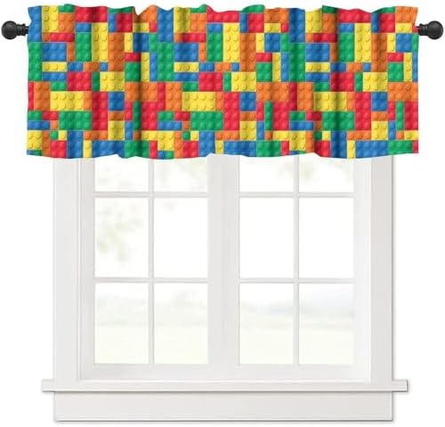 Building Block Toy Valance Curtains Abstract Contour Colorful Plastic Brick by Unknown