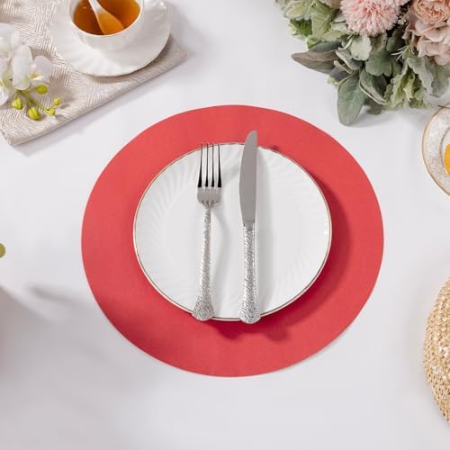 SHACOS 100 pcs Christmas Disposable Round Paper Placemats 13 inch Colored Paper - Image 3