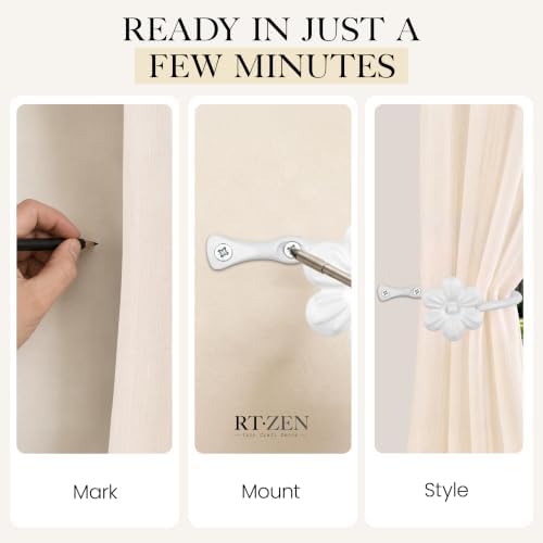 RTZEN Metal Curtain Tiebacks, Drapery Holders - Image 7