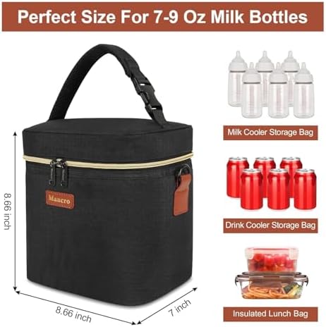 Mancro Baby Bottle Cooler Bag for Breast Milk, Includes Ice Pack - Image 3