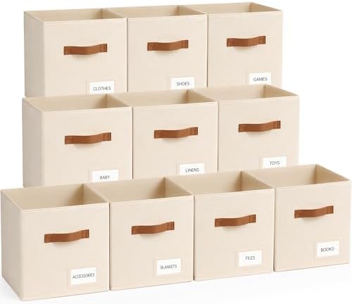 Storage Cubes 10 Pack, 11 Inch Fabric Storage Cubes Organizer Bins by Unknown