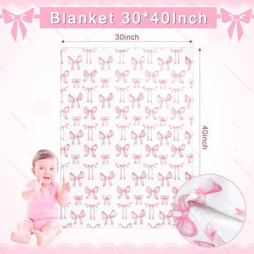 HunnmingRe Pink Bow Baby Crib Bedding Set - Image 2