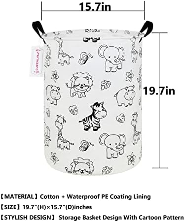 QUEENLALA Large Foldable Round Storage Basket Laundry Hamper - Image 2