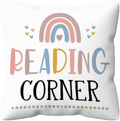 kdqua Reading Corner Pillow Covers 18x18, Classroom Book Nook Throw Pillow by kdqua