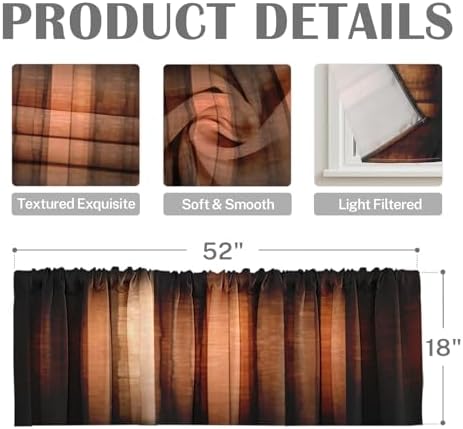 Emvency Valances for Windows, 2 Pack, 52x18 Inch, Vintage Stripe - Image 3