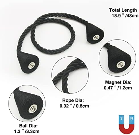 2 Pack Magnetic Curtain Tiebacks Rope Modern Handmade Curtain Tie Backs - Image 3