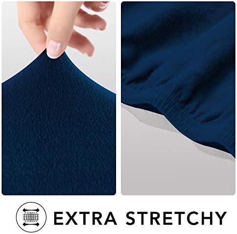 PureFit Stretch Couch Covers for Sofa 4 Seater Slipcovers Navy - Image 4