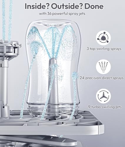 NCVI Large Baby Bottle Washer, Sterilizer and Dryer, Holds 6 Bottles - Image 5