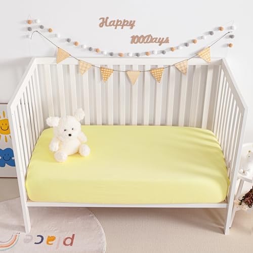 NTBAY 2 Pack Muslin Cotton Crib Sheets, Soft and Breathable Double Layer 28x52 - Image 5
