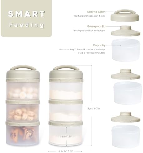 Termichy Stackable Formula Dispenser Portable: Milk Powder Container to go - Image 2