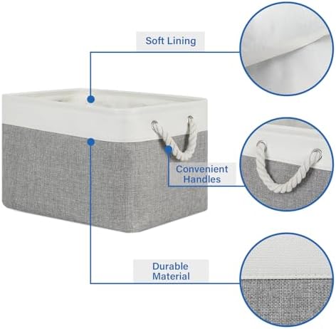 Temary Storage Baskets 4Pack Fabric Storage Bins Clothes Baskets - Image 6