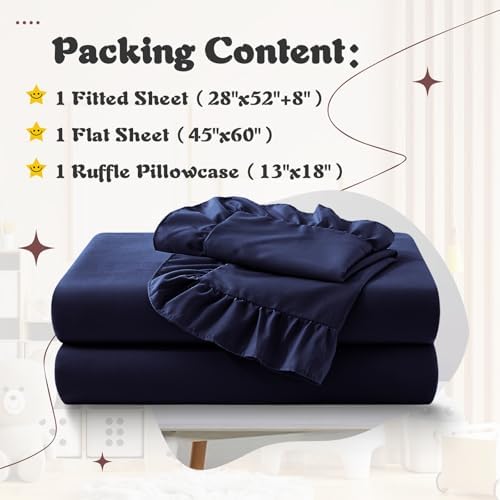 KKJIAF 3 Piece Navy Blue Toddler Sheet Set - Image 2