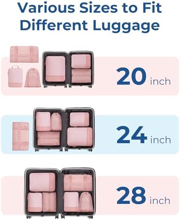 BAGSMART Hanging Compression Packing Cubes 6 Set Cruise Travel Essentials - Image 5