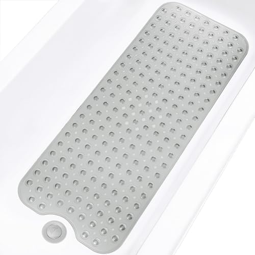 Bathtub and Shower Mats, Extra Long Non-Slip Bath Tub Mat 39 x 16 Inch by Linoows