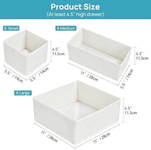 Vtopmart 18 Pack Baby Clothes Organizer, Fabric Drawer Drawer Bins - Image 2