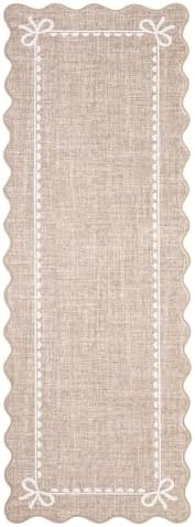 GarveeHome Scalloped Hallway Runner Rug 2.5x10 Non Slip Bedroom Rugs - Image 4