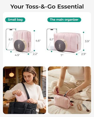 BAGSMART Puffy Makeup Bag Duo Large & Small - Image 3