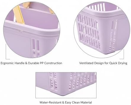 Portable Shower Caddy with Handle, Compact Plastic Bathroom Organizer Bin - Image 6