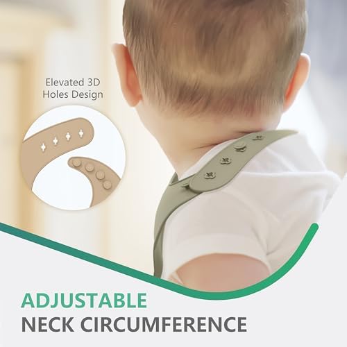 Cuddle Campus Set of 3 Silicone Bibs, Soft Adjustable Bibs - Image 5
