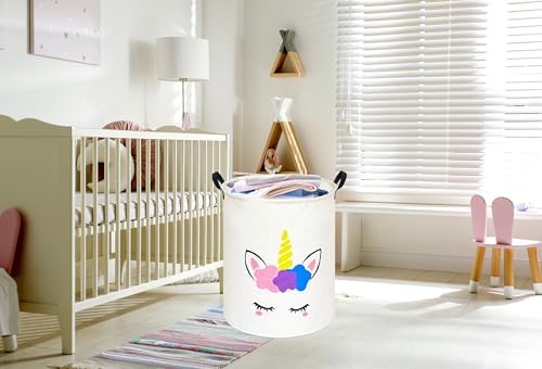 Round Laundry Basket Storage Bins Nursery Hamper Gift Baskets - Image 4