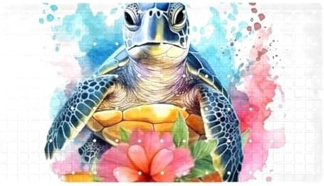 Shower Mat Non Slip 26.8 x 15.1 Inches, Watercolor Turtle Bathtub Mat Shower by Anna+Cowper