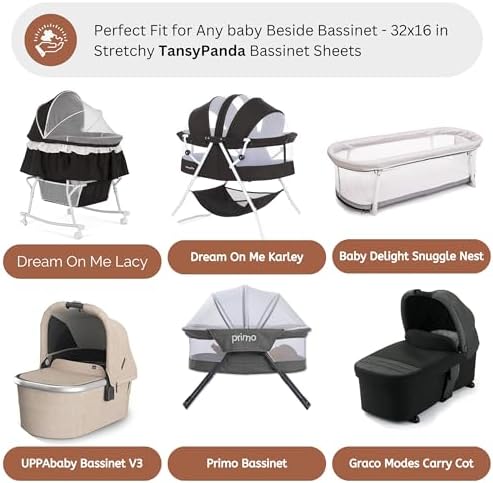 Muslin Bassinet Sheets for Dream On Me, Baby Delight Snuggle Nest, Primo - Image 2