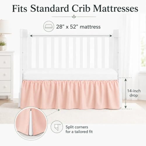 Crib Skirt with Platform, Ruffled Wave Design Baby Bed Skirt - Image 2