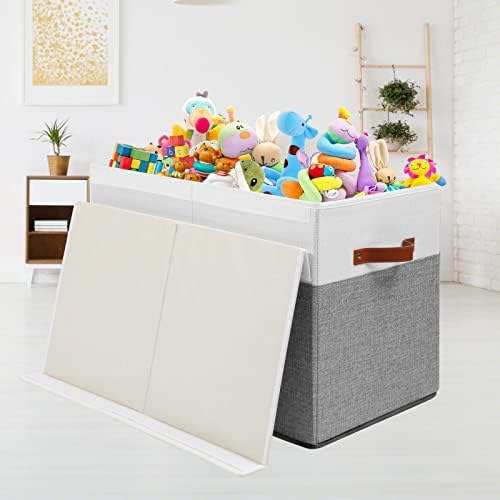 Large Toy Storage Box with Lid, Toy Chest Bin Boxes Basket with Dividers - Image 7