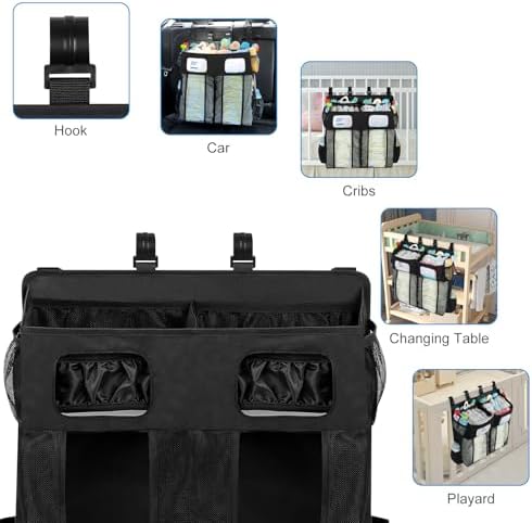 Accmor Changing Table Diaper Organizer, Hanging Diaper Caddy Organizer Stacker - Image 5