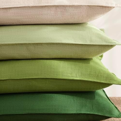Foindtower Decorative Linen Lumbar Throw Pillow Covers 12x20 Lush Green - Image 7