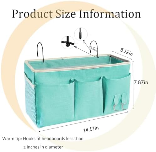 Bedside Caddy, Bedside Hanging Storage Organizer forBunk and Hospital Beds - Image 2