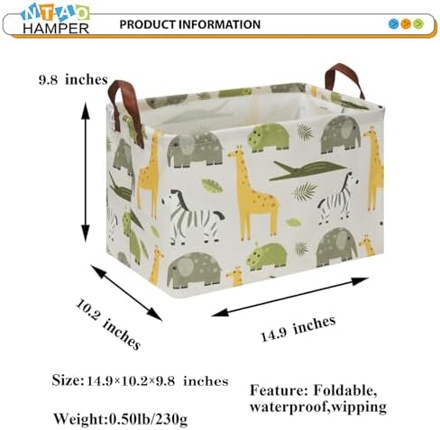 NTAOHAMPER Rectangular Green Storage Basket, Collapsible Gift Basket - Image 6
