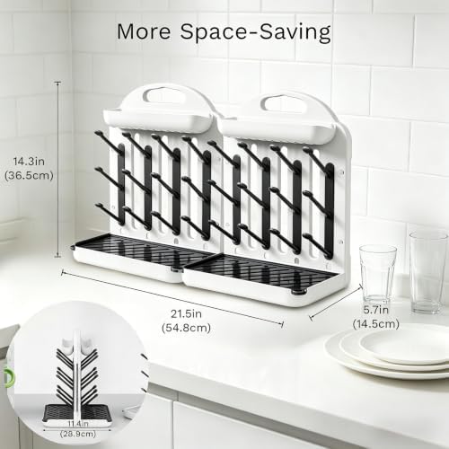 Baby Bottle Drying Rack 2 Pack, 24-Hook Modular Vertical Bottle Drying Rack - Image 6