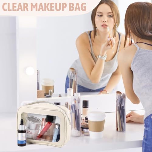 YOPCDJ 3PCS Clear Toiletry Bag, TSA Approved Travel Makeup Pouch - Image 5