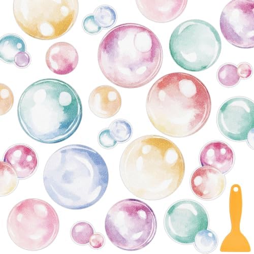 Fullhawl 30 Pcs Pastel Bubble Non Slip Shower Stickers, Bathtub Grip by Fullhawl