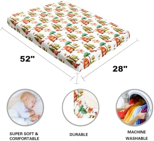 4 Pack Woodland Forest Animals Wood Neutral Unisex Fitted Baby Crib Sheets Set - Image 7