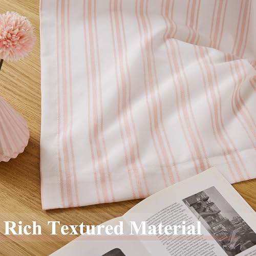 ZJDECOR 95 Inches Long Pink White Stripe Full Blackout Curtain Panels - Image 5