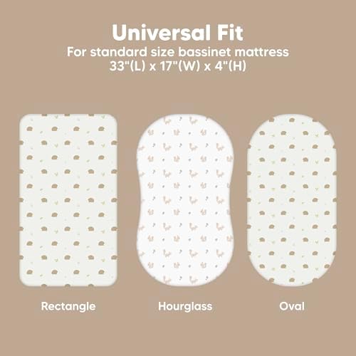 2-Pack Baby Bassinet Sheets Girl, 33x17 Bedside Sheets - Image 3