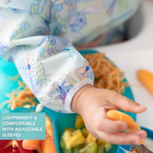 Bumkins Disney Stitch Sleeved Baby Bib – Long Sleeve Waterproof Fabric Feeding - Image 4