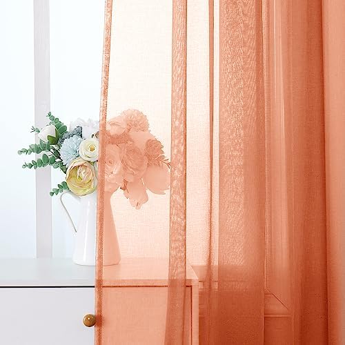 MIULEE Burnt Orange Fall Window Valance 1 Panel 54W x 18L - Image 4